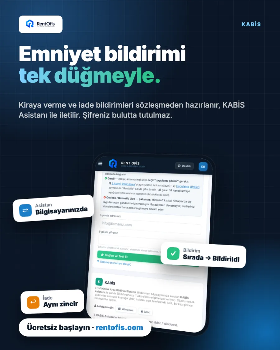 KABİS bildirimi ekranı