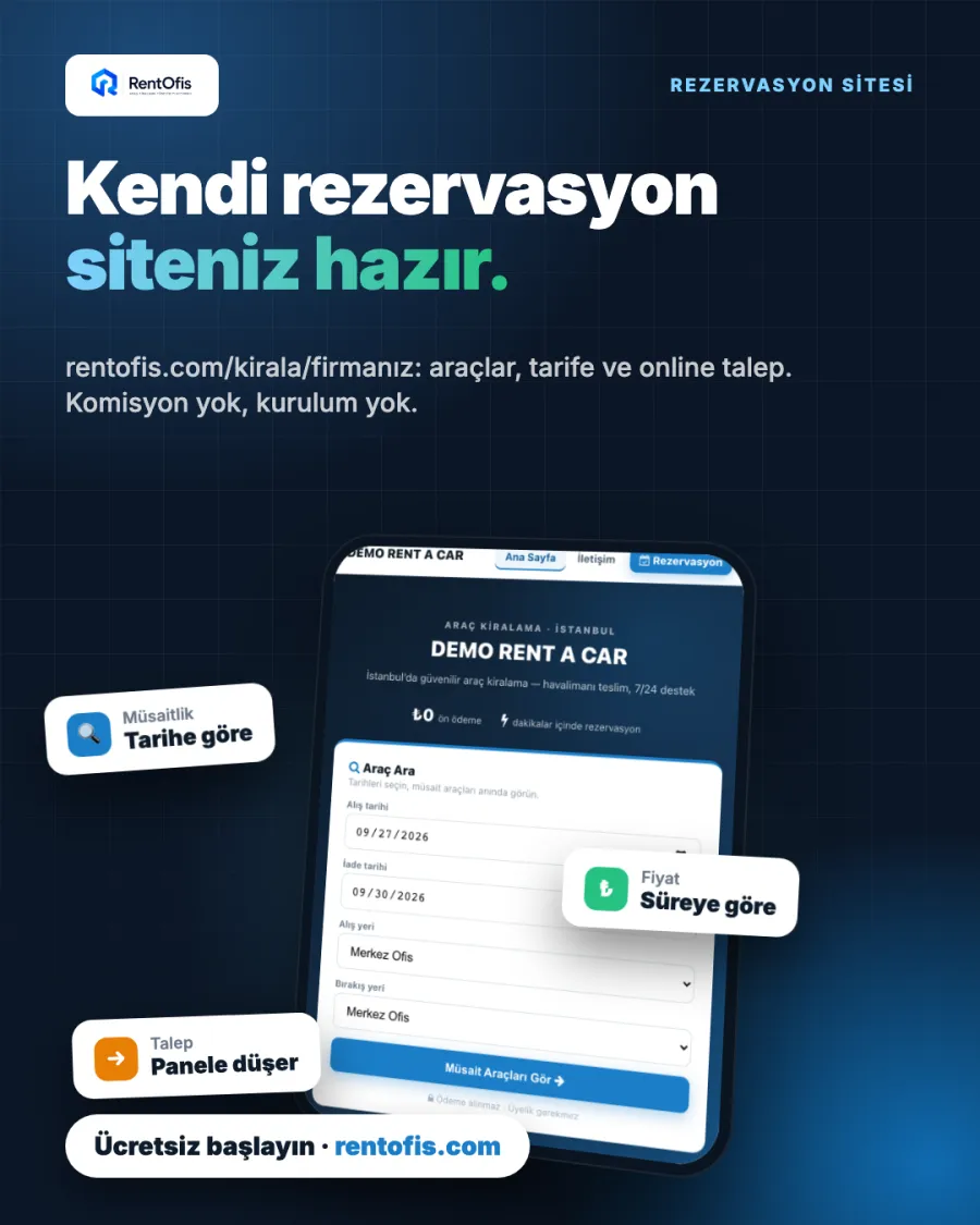 Firma rezervasyon sitesi